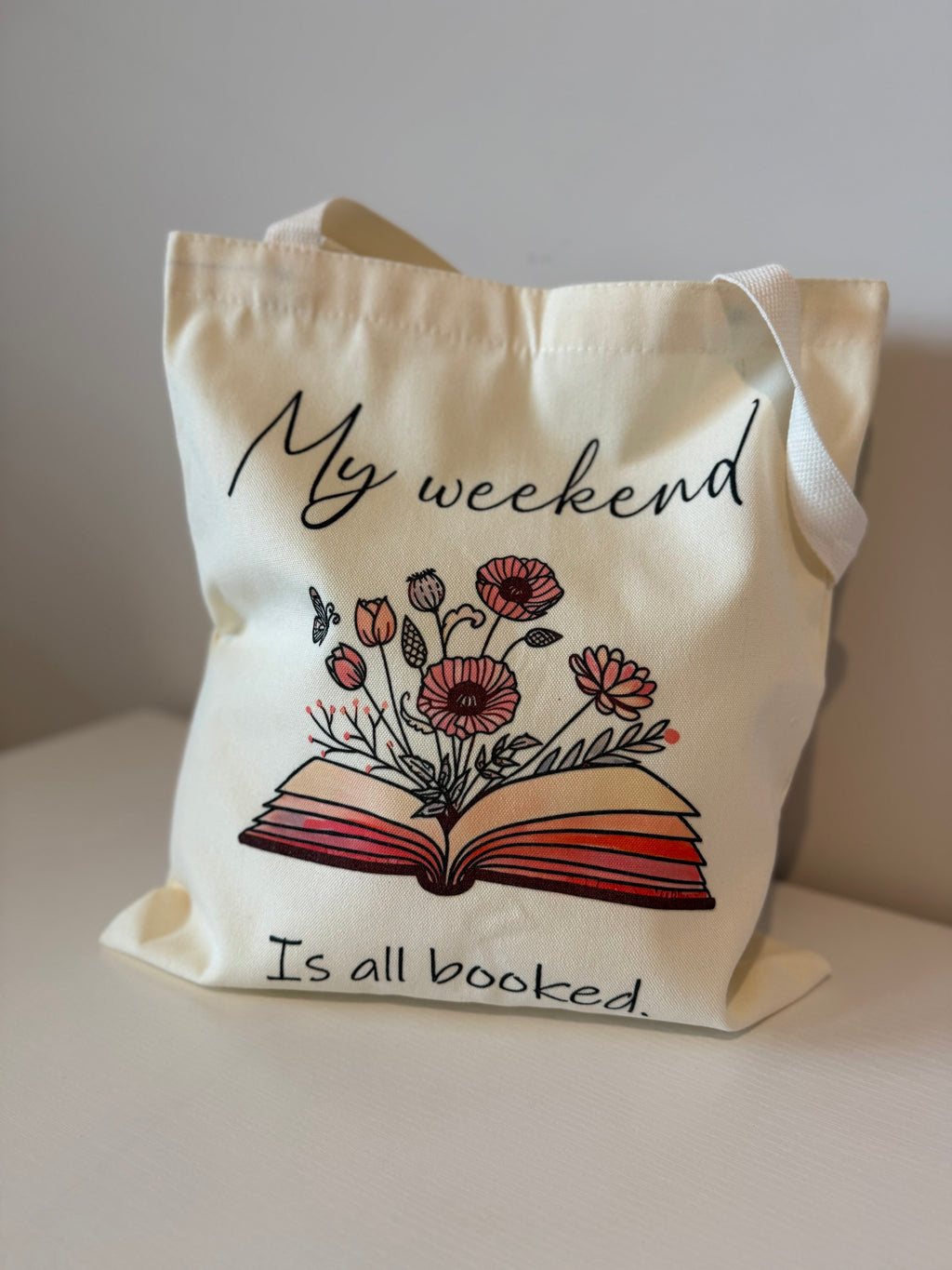 Bookish Tote Bag “My weekend is all booked”