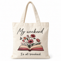 Bookish Tote Bag “My weekend is all booked”