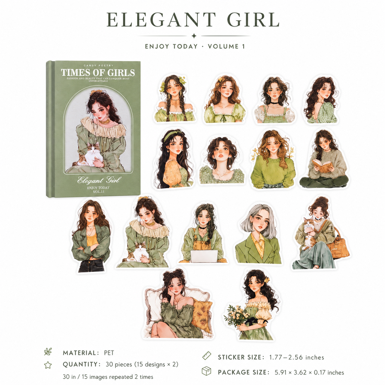 Vintage Girl Sticker Pack